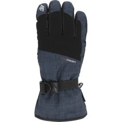 Rękawice narciarskie męskie REM002 - ciemny granat. Brązowe rękawiczki męskie 4f, bez wzorów, z materiału. W wyprzedaży za 49.99 zł.