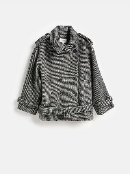 Kurtka z dodatkiem wełny - czarny. Czarne kurtki damskie Reserved, l, bez wzorów, z tkaniny, bez kaptura. Za 399.99 zł.
