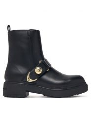 Armani Exchange Botki XW003093 AF18975 UC001 Czarny. Czarne botki damskie Armani Exchange, ze skóry, bez obcasa, na płaskiej podeszwie, bez zapięcia. Za 1,079.00 zł.