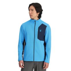 Bluza męska Spyder Bandit Full Zip. Niebieskie bluzy męskie Spyder, m, bez wzorów, bez kaptura, narciarskie. Za 649.99 zł.