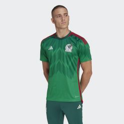 Mexico 22 Home Jersey. Zielone koszulki sportowe męskie Adidas, l, bez wzorów, z jersey, bez kołnierzyka, bez ramiączek, do piłki nożnej. W wyprzedaży za 356.35 zł.