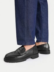 Guess Jeans Loafersy EO-FOX-04 MI08 Czarny. Czarne mokasyny męskie Guess Jeans, z jeansu. Za 379.99 zł.