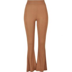 Damskie legginsy z wysokim stanem z flarą Urban Classics GT. Brązowe legginsy damskie Urban Classics, bez wzorów, prążkowane. Za 183.50 zł.