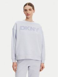 DKNY Sport Bluza DP5T1140 Błękitny Regular Fit. Niebieskie bluzy damskie DKNY Sport, s, bez wzorów, z bawełny, bez kaptura. Za 219.99 zł.