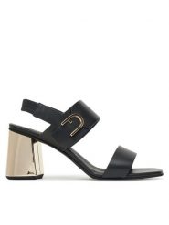 Furla Sandały Chic YJ42HIC A.0203 0455S Czarny. Czarne sandały damskie Furla, bez wzorów, ze skóry, bez obcasa, na słupku, bez zapięcia. Za 749.99 zł.