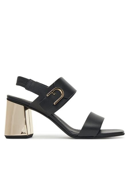 Furla Sandały Chic YJ42HIC A.0203 0455S Czarny. Czarne sandały damskie Furla, bez wzorów, ze skóry, bez obcasa, na słupku, bez zapięcia. Za 749.99 zł.