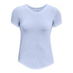 Koszulka Z Krótkim Rękawem Dla Kobiet Streaker Run. Niebieskie koszulki sportowe damskie Under Armour, bez wzorów, bez kołnierzyka, bez ramiączek, trekkingowe. Za 181.99 zł.