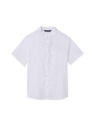 Mayoral Koszula 6137 Biały Regular Fit. Białe koszule dla chłopców Mayoral, bez wzorów, z bawełny, bez kołnierzyka, bez ramiączek. Za 69.99 zł.