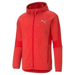 Bluza dresowa męska Puma EVOSTRIPE. Czerwone bluzy męskie Puma, m, bez wzorów, z bawełny, z kapturem. Za 291.70 zł.