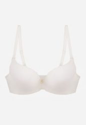 Jasnobeżowy Biustonosz Push Up o Gładkim Wykończeniu z Cyrkoniową Aplikacją Claronei. Brązowe biustonosze Renee, z aplikacjami. Za 49.99 zł.