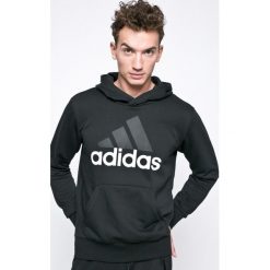 Adidas Performance - Bluza Essentials Linear. Czarne bluzy męskie adidas Performance, z nadrukiem, z bawełny. W wyprzedaży za 219.90 zł.
