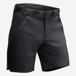 Spodenki turystyczne męskie Quechua MH500. Czarne szorty męskie QUECHUA, m, bez wzorów, z elastanu. Za 79.99 zł.