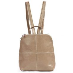 Plecak skórzany damski DAN-A T65 beżowy. Brązowe plecaki damskie DAN-A, bez wzorów, ze skóry, sportowe. Za 269.99 zł.