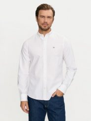 Gant Koszula 3000202 Biały Slim Fit. Białe koszule męskie GANT, m, bez wzorów, z bawełny, bez kołnierzyka, bez ramiączek. Za 439.99 zł.