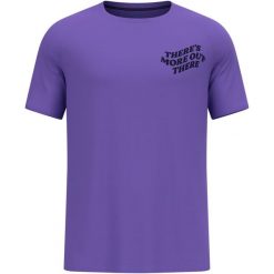Koszulka męska Odlo ESSENTIAL PRINT T-shirt crew neck s/s. Fioletowe t-shirty męskie Odlo, m, bez wzorów, bez kołnierzyka. Za 199.99 zł.