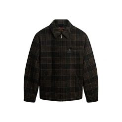 Płaszcz Superdry Blend Check. Brązowe płaszcze męskie Superdry., l, bez wzorów, z materiału, eleganckie, bez kaptura. Za 616.75 zł.
