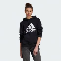 Bluza z kapturem Essentials Big Logo Regular Fleece. Białe obuwie sportowe damskie Adidas, bez wzorów, na fitness i siłownię. Za 219.00 zł.