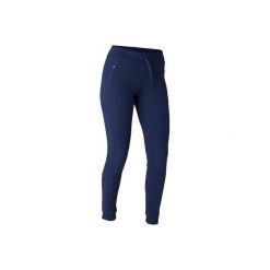 Spodnie Slim Gym & Pilates 510 damskie. Niebieskie spodnie materiałowe damskie DOMYOS, l, bez wzorów, z bawełny. Za 69.99 zł.