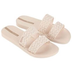 Klapki damskie Ipanema Renda Ii. Brązowe klapki damskie Ipanema, bez wzorów, z materiału, bez obcasa. Za 143.00 zł.