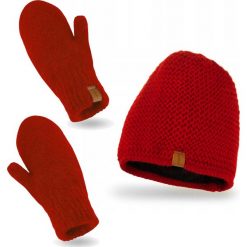 Nandy Nandy Damski Komplet Zimowy Czapka Rękawiczki - Zest-Cr-18500-Czrw. Czapki i kapelusze damskie Nandy, na zimę, bez wzorów. Za 80.90 zł.