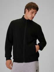 4F Bluza ze strukturalnej dzianiny bez kaptura męska - czarna XXL. Czarne bluzy męskie 4f, m, bez wzorów, z dzianiny, bez kaptura. Za 179.99 zł.