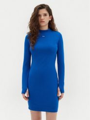 HUGO Sukienka codzienna Nilla 50531138 Niebieski Slim Fit. Niebieskie sukienki damskie Hugo, na co dzień, xs, bez wzorów, z bawełny, bez kołnierzyka, bez ramiączek, proste. Za 279.99 zł.