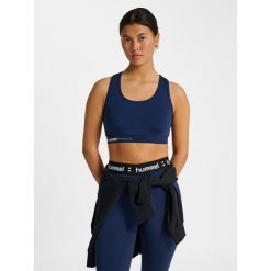 Damski biustonosz typu light support Hummel Pulse. Niebieskie biustonosze Hummel, bez wzorów. Za 147.00 zł.