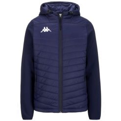 Męska kurtka Kappa Odolon granatowa. Niebieskie kurtki męskie Kappa, m, bez wzorów, z materiału, klasyczne, z kapturem. Za 424.30 zł.