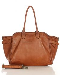 Shopperka skórzana MARCO MAZZINI camel v251b. Brązowe torebki do ręki damskie bez wzorów, ze skóry, bez dodatków. Za 569.05 zł.