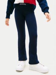 Tommy Hilfiger Legginsy Foil KG0KG08980 Granatowy Slim Fit. Niebieskie legginsy dla dziewczynek Tommy Hilfiger, bez wzorów, z bawełny. Za 209.99 zł.