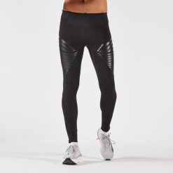 Legginsy do biegania męskie Kiprun Run 900 Compress RHEON™. Czarne legginsy sportowe męskie KIPRUN, m, bez wzorów, z elastanu, do biegania. Za 299.99 zł.