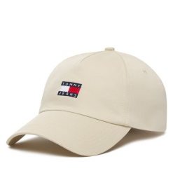 Czapka z daszkiem Tommy Jeans. Brązowe czapki i kapelusze damskie Tommy Jeans, bez wzorów, z jeansu. Za 149.99 zł.