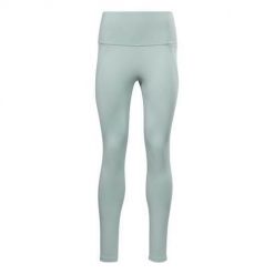 Spodnie treningowe damskie Reebok HK4845. Zielone spodnie sportowe damskie Reebok, m, bez wzorów, z elastanu, na fitness i siłownię. Za 149.99 zł.