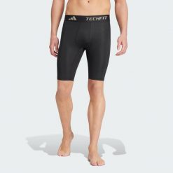 Legginsy TECHFIT Compression Training Short. Czarne buty sportowe męskie Adidas, l, bez wzorów, z materiału, krótkie, na fitness i siłownię, techfit (adidas). Za 129.00 zł.