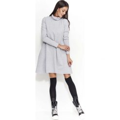 Szara Sukienka Trapezowa przed Kolano z Golfem. Sukienki damskie marki Molly.pl. Za 112.90 zł.