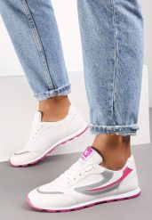 Biało-Różowe Buty Sportowe Regines. Białe obuwie sportowe damskie Renee, bez wzorów, z dresówki. Za 69.99 zł.