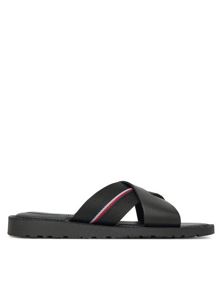 Tommy Hilfiger Klapki FM0FM05415 Czarny. Czarne klapki męskie Tommy Hilfiger, ze skóry. Za 179.99 zł.