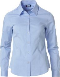 Clique Clare — Damska koszula z długim rękawem z bawełny – light blue. Niebieskie koszule damskie CLIQUE, xl, bez wzorów, z bawełny, bez kołnierzyka, bez ramiączek. Za 212.53 zł.