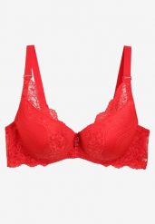 Czerwony Usztywniany Biustonosz Full Cap z Regulowanymi Ramiączkami Dimrah. Czerwone biustonosze Renee, bez wzorów, z tkaniny. Za 34.99 zł.