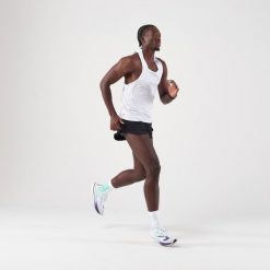 Spodenki do biegania męskie Kiprun Run 500 Comfort Split. Brązowe krótkie spodenki sportowe męskie KIPRUN, l, bez wzorów, z elastanu, do biegania. Za 89.99 zł.