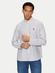AMI Paris Koszula BFUSH063.CO0087 Szary Regular Fit. Szare koszule męskie AMI PARIS, m, bez wzorów, z bawełny, bez kołnierzyka, bez ramiączek. Za 879.99 zł.