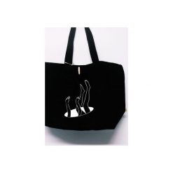 Torba "Dziura". Czarne torebki shopper damskie marki Funfara, z napisami, z bawełny. Za 99.00 zł.