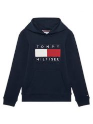 Tommy Hilfiger Bluza KS0KS00707 Granatowy Regular Fit. Niebieskie bluzy dla chłopców Tommy Hilfiger, bez wzorów, z bawełny, bez ramiączek, bez kaptura. Za 389.99 zł.