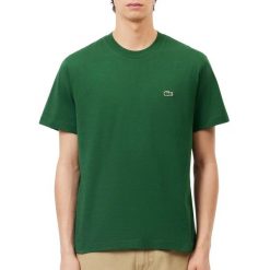 Koszulki Lacoste Model Th7318 Tee-shirt Kolor Zielony. Zielone koszulki sportowe damskie Lacoste, na lato, m, bez wzorów, z bawełny, bez kołnierzyka, bez ramiączek, tenisowe. Za 333.40 zł.