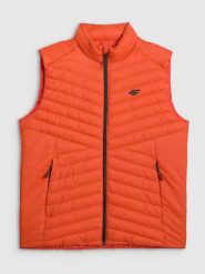 4F Bezrękawnik z wypełnieniem syntetycznym męski - pomarańczowy XXL. Brązowe kurtki męskie 4f, m, bez wzorów, z materiału, bez kaptura. Za 199.99 zł.