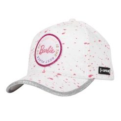 Damska Czapka Z Daszkiem Z Logo Barbie. Białe czapki i kapelusze damskie CapsLab, bez wzorów, z materiału. Za 193.99 zł.