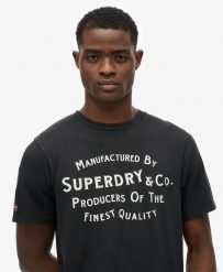 Superdry T‑shirt Copper Label Relaxed z bawełny organicznej. Czarne t-shirty męskie Superdry., l, z aplikacjami, z bawełny, klasyczne, bez kołnierzyka. Za 205.45 zł.