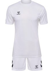 Zestaw koszulka + szorty Hummel Logo. Białe koszulki sportowe damskie Hummel, l, bez wzorów, z bawełny, bez kołnierzyka, bez ramiączek, na fitness i siłownię. Za 190.00 zł.