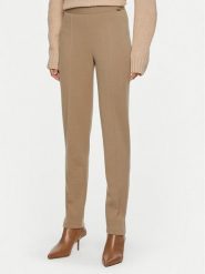 Luisa Spagnoli Spodnie materiałowe Minuendo 541298 Beżowy Slim Fit. Brązowe spodnie materiałowe damskie Luisa Spagnoli, bez wzorów, z materiału. Za 499.99 zł.
