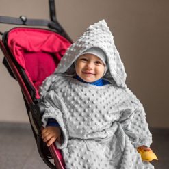 Kocyk z rękawami Baby Wrapi szary. Kocyki dla dzieci marki Pulp. Za 117.12 zł.